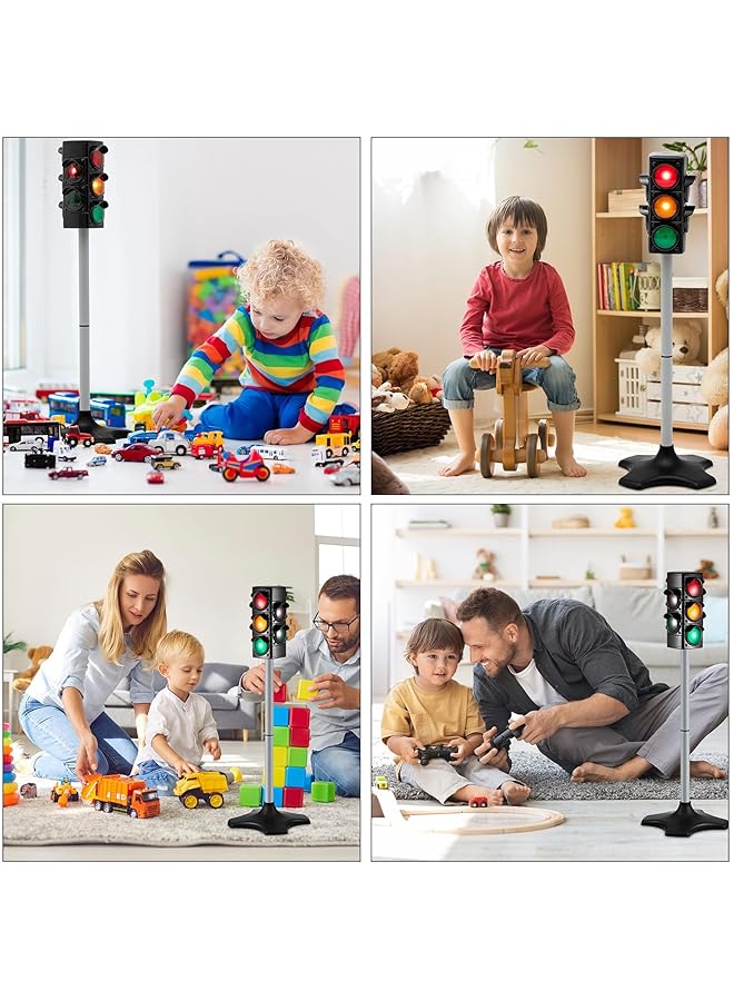 KASTWAVE Traffic Light Toy 28.4 Inch Height Simulation Safety Traffic Indicator 4 Sides 4 Color Changing Crosswalk Signal With Lights And Sounds For Birthday Gift Educational Pretend Play Toy - Image 3