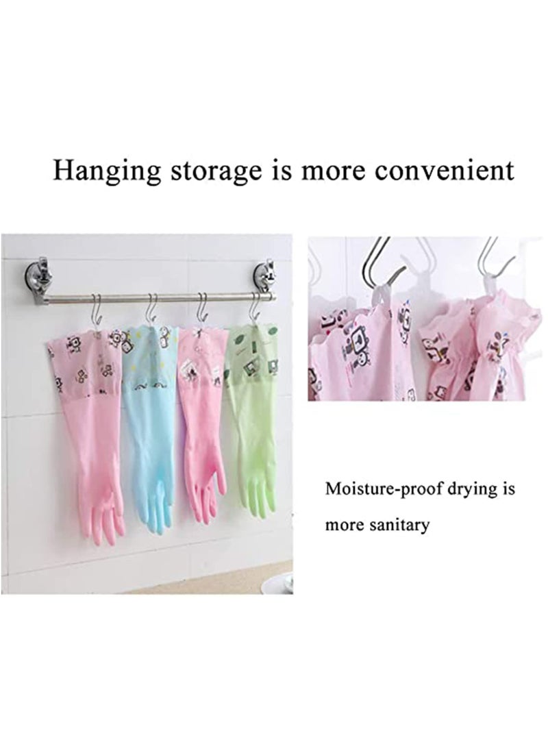 CMGTYYD Rubber Cleaning Gloves, Reusable Waterproof Household Kitchen Dishwashing Glove, Long Sleeves, Kitchen Cleaning, Food Handling, Working, Painting, Gardening, Pet Care, Large (3 Pairs)