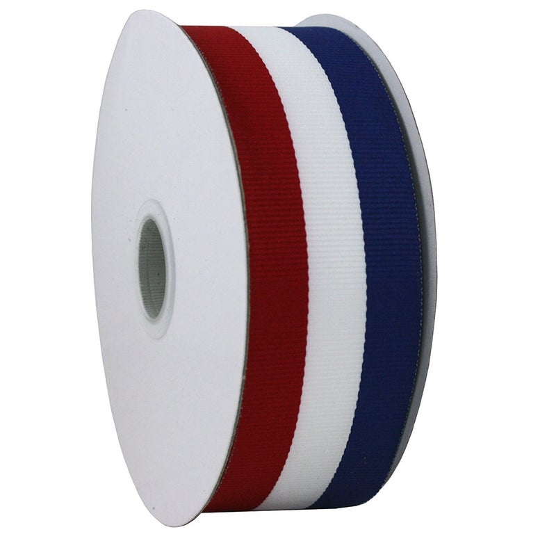 شريط جروجرين بالألوان الأحمر والأبيض والأزرق 1.5"x25 ياردة