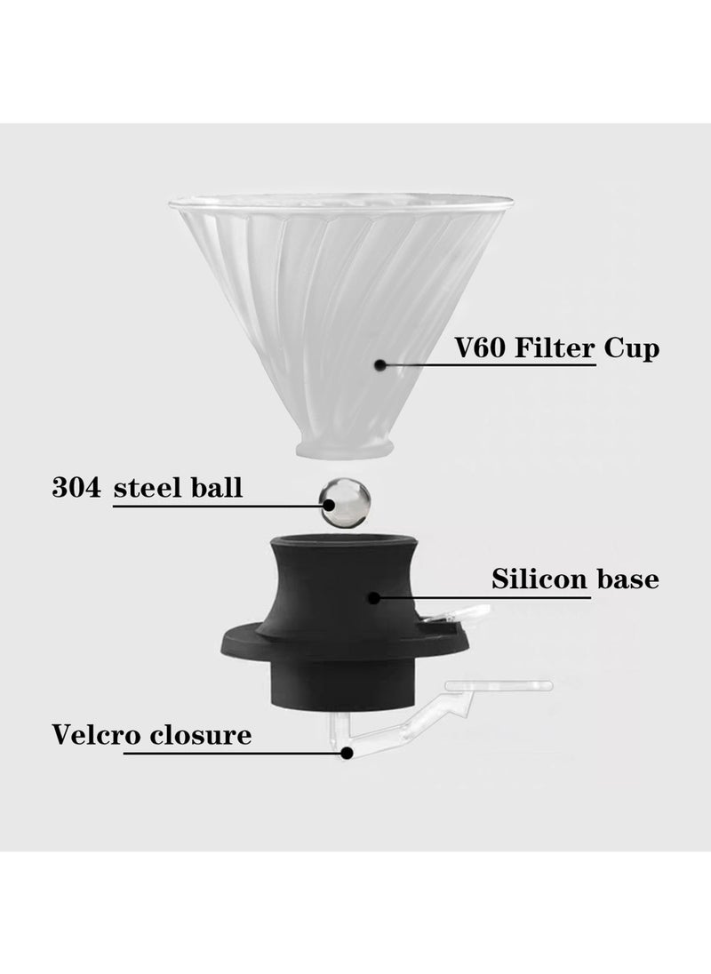 LKTOCAFT - V60 Immersion Dripper,Dual-Use Pour Over Coffee Maker with Leak-Proof Valve, One-Click Release, Includes V02 Filters Paper & Pot - Image 1
