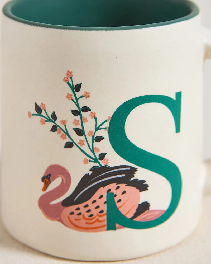 Chumbak Swan Alphabet Ceramic Mug-S