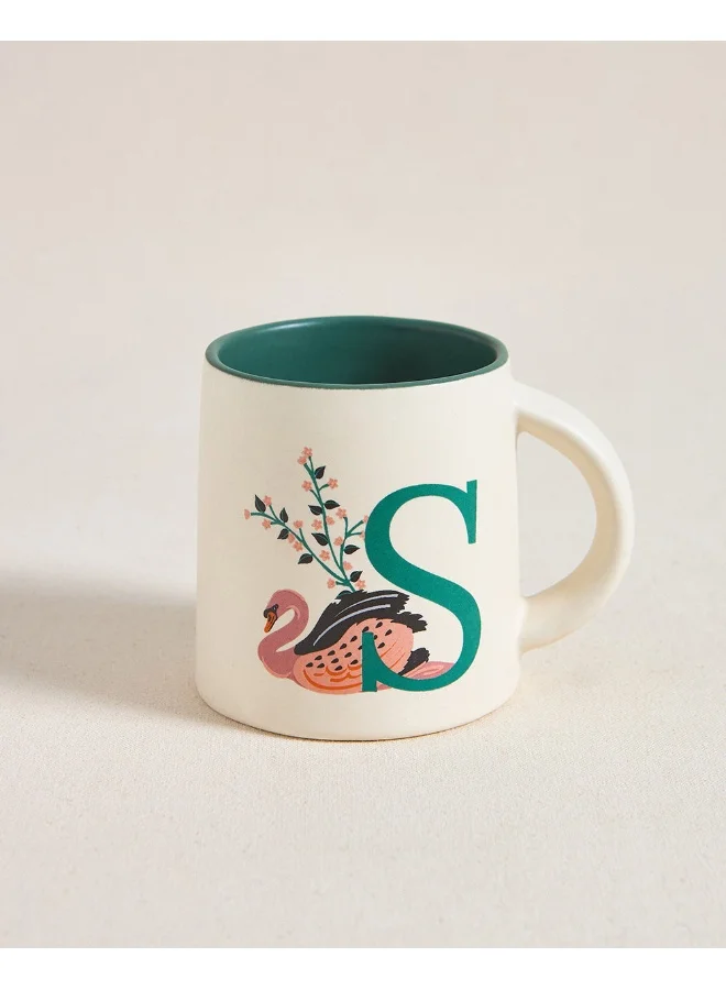 Chumbak Swan Alphabet Ceramic Mug-S