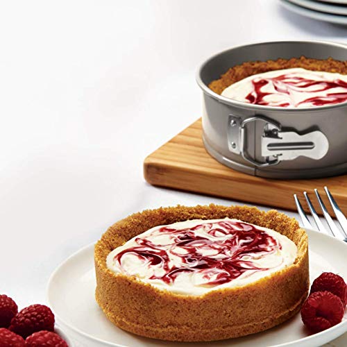 Meyer Bakemaster Carbon Steel Non Stick Springform Cake Tin | Baking Pan | Round Cake Mould | Cake Tin Small | Cake Tray for Baking | Removable Cake Mould | Spring Form pan, 16cm, Grey - Image 3