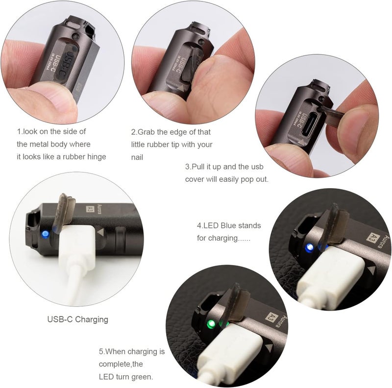 RovyVon A3 G4 Keychain Torch - Super Bright 650 Lumens, USB C Rechargeable, Water-Resistant, Lightweight - Image 4