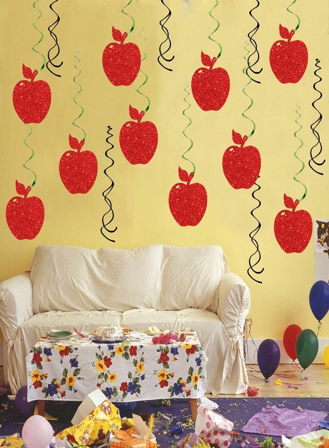 Maicaiffe Fruit Apple Hanging Swirl Decorations - Glitter 16 Pcs Baby Shower Party Supplies - Kid Apple Birthday Party - Engagement - Wedding Streamers - Graduation Party Foil Swirls Ceiling Decorations - Image 5