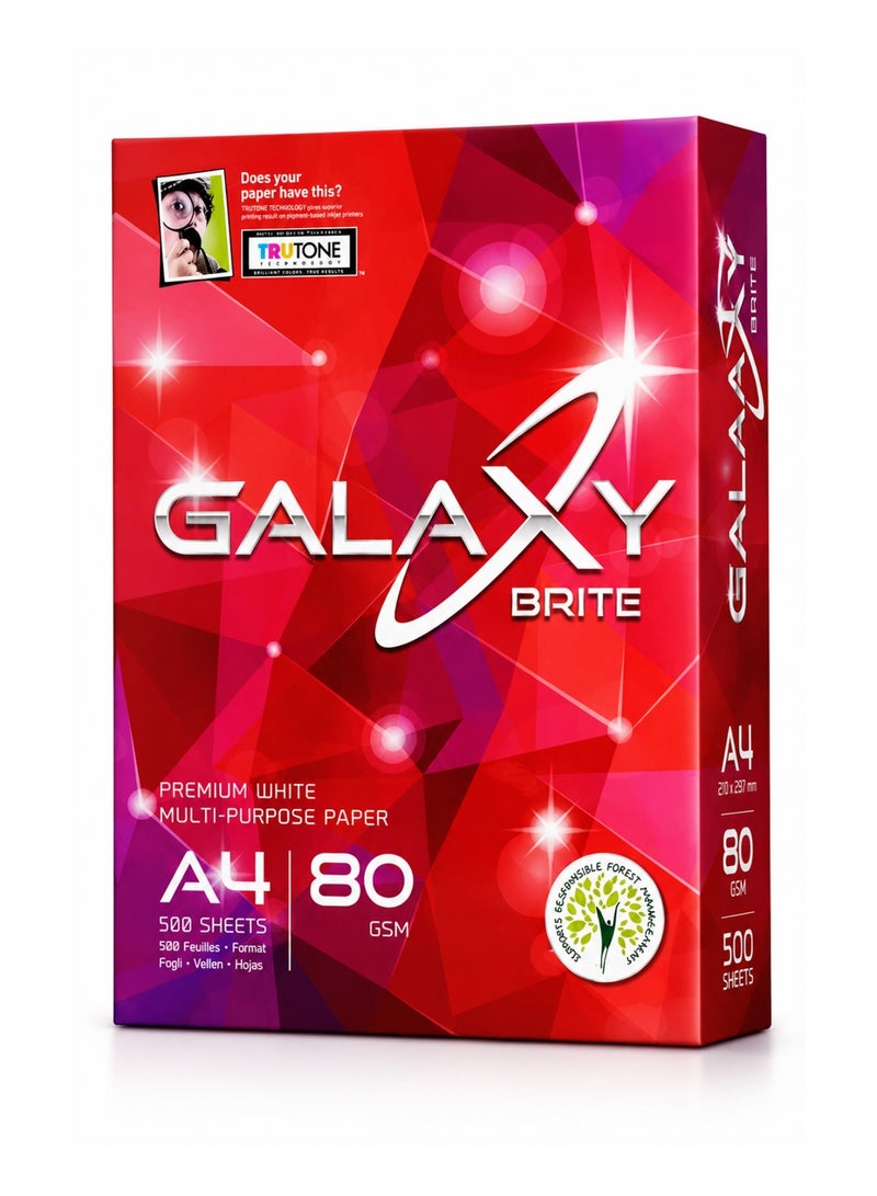 Galaxy 500-Sheet A4 Size Multi Purpose Copy Paper 80gsm Thickness - Image 1