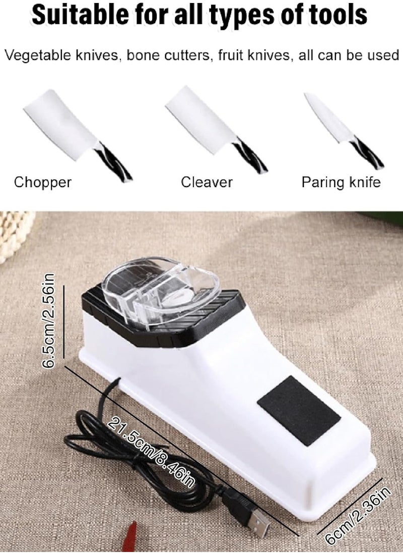 Generic - Electric Knife Sharpener, Professional Knife Sharpener for Home, Knife Sharpener, 5 Seconds for Quick Sharpening and polishing with Protective Cover (USB Interface Style) - Image 1