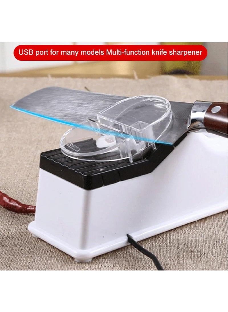 Generic - Electric Knife Sharpener, Professional Knife Sharpener for Home, Knife Sharpener, 5 Seconds for Quick Sharpening and polishing with Protective Cover (USB Interface Style) - Image 1