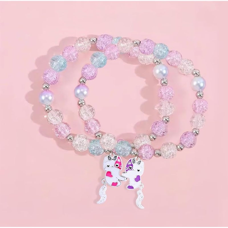 DOYYCA Friendship Bracelets Cute Magnetic Matching Charm Beaded Best Friend Bracelet BFF Bracelets for 2 Girls Women - Image 4