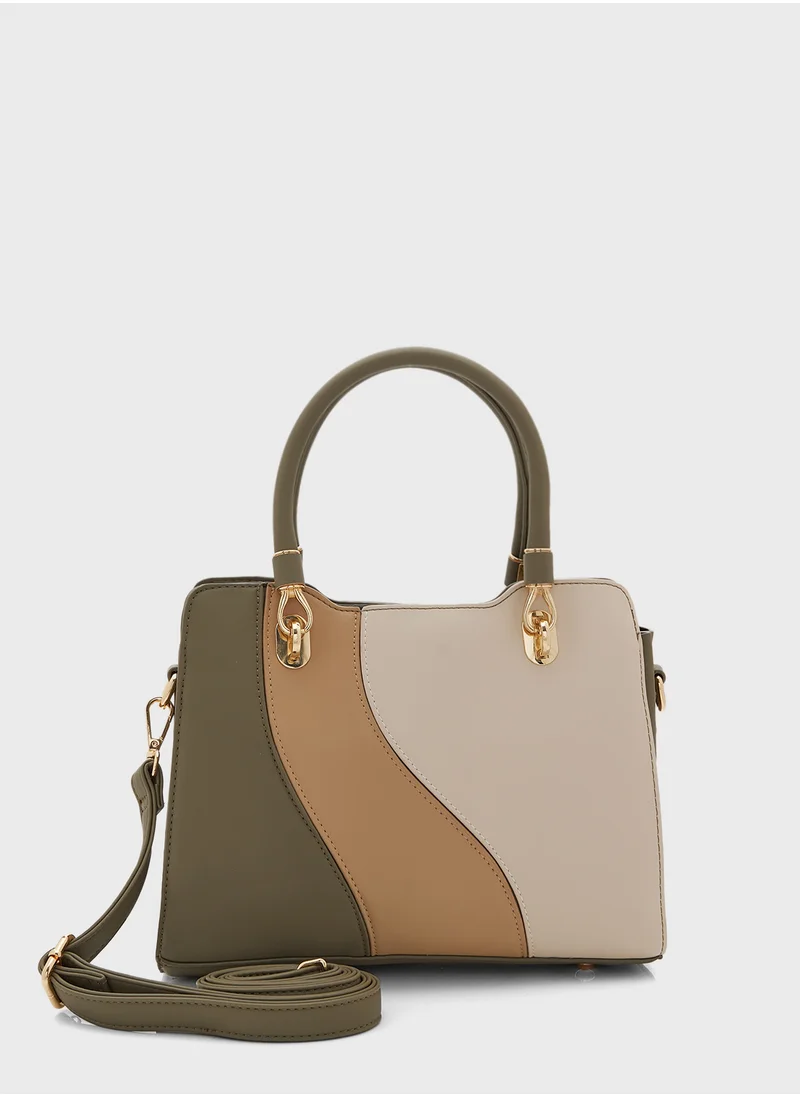 ايلا Color Block Satchel Bag With Long