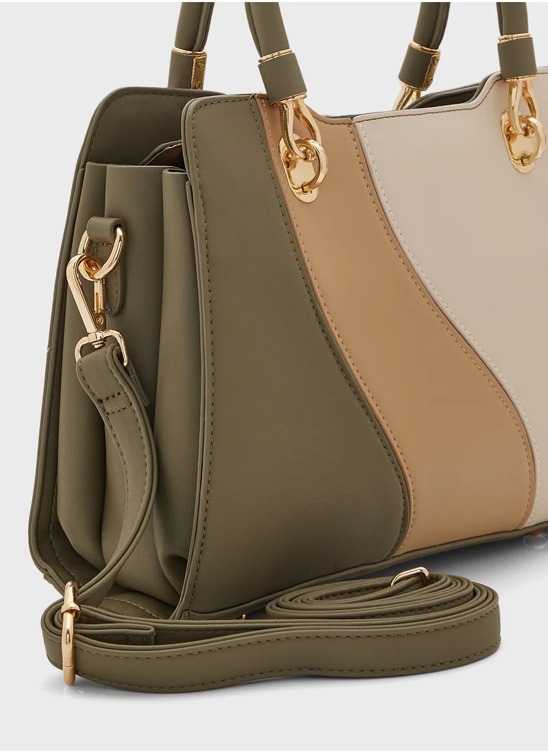 ايلا Color Block Satchel Bag With Long