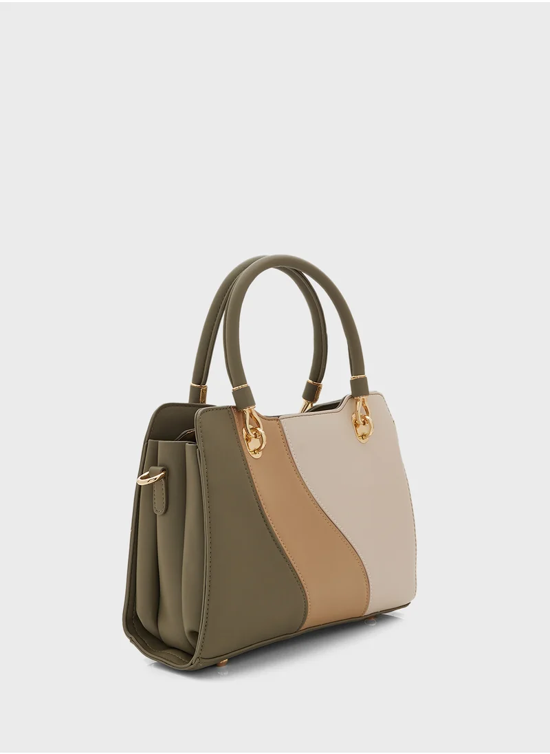 ايلا Color Block Satchel Bag With Long
