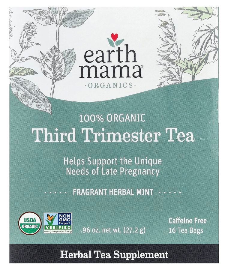 شاي عضوي 100% للثلث الثالث من الحمل بنكهة النعناع خالي من الكافيين 16 كيس شاي 0.96 أونصة (27.2 جرام)