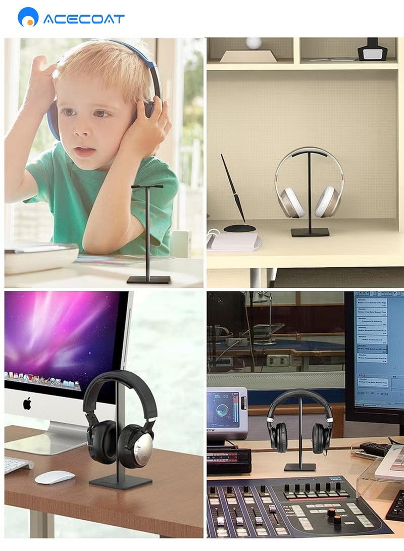 ACECOAT Headphone Stand with Aluminum Bar and Flexible Headrest -  Black - Image 5