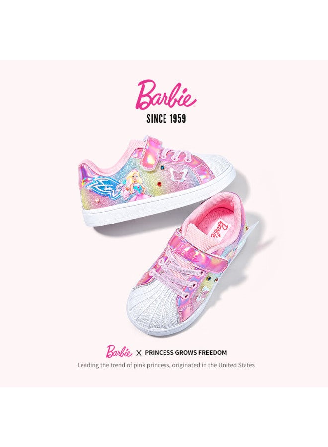 Barbie أحذية رياضية للبنات من باربي للأطفال ربيع خريف منخفضة الكعب أحذية رياضية للأطفال دا6202 وردي مقاس 32 - Image 2