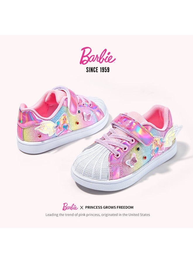 Barbie أحذية رياضية للبنات من باربي للأطفال ربيع خريف منخفضة الكعب أحذية رياضية للأطفال دا6202 وردي مقاس 32 - Image 3