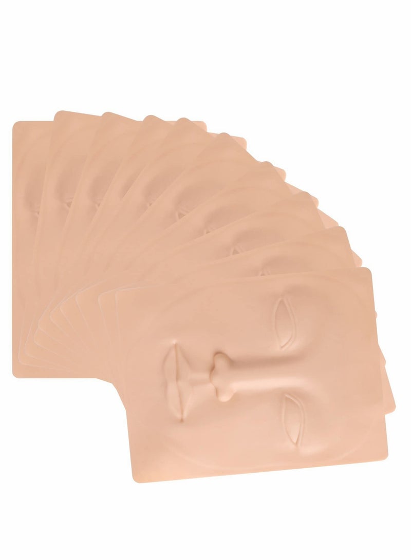 10pcs Silicone Makeup Practice Skin for Face - Ideal for Artists & Students, Durable & Realistic Training - Image 1