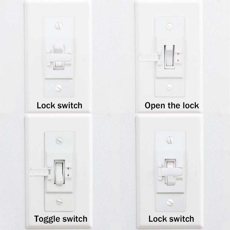 ILIVABLE حماية مفتاح الإضاءة ILIVABLE غطاء لوحة الجدار الاختياري مفتاح تشغيل أو إيقاف يحمي أضواءك أو دوائرك من التشغيل أو الإيقاف عن طريق الخطأ غير محمي للأطفال - Image 2