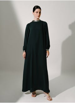 Hadiyath Al Madinah Dark Forest Silk Kaftan - HM  - Image 1