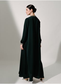 Hadiyath Al Madinah Dark Forest Silk Kaftan - HM  - Image 3