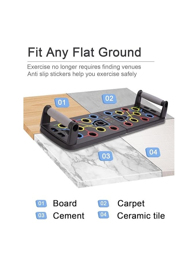 Genzy Push Up Board 9 in 1 Home Workout Equipment Multi-Functional Pushup Bar System Fitness Floor Chest Muscle Exercise Professional Equipment Burn Fat Strength Training Arm  - Image 3