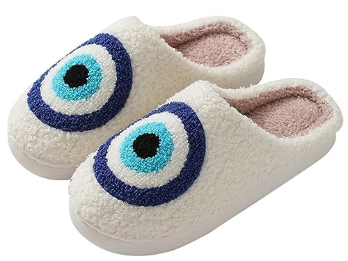 Tellrain Women Slippers Cute Pattern Big Heart Mushroom Warm Soft Bedroom Shoes Fuzzy Closed Toe Sandals Non Slip House Bedroom Slippers - Image 1