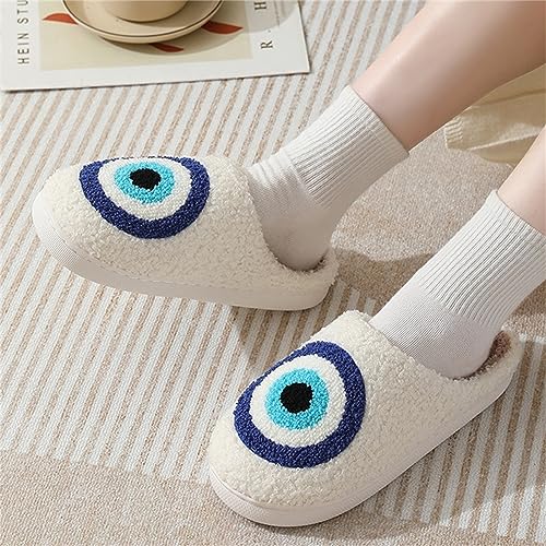 Tellrain Women Slippers Cute Pattern Big Heart Mushroom Warm Soft Bedroom Shoes Fuzzy Closed Toe Sandals Non Slip House Bedroom Slippers - Image 3