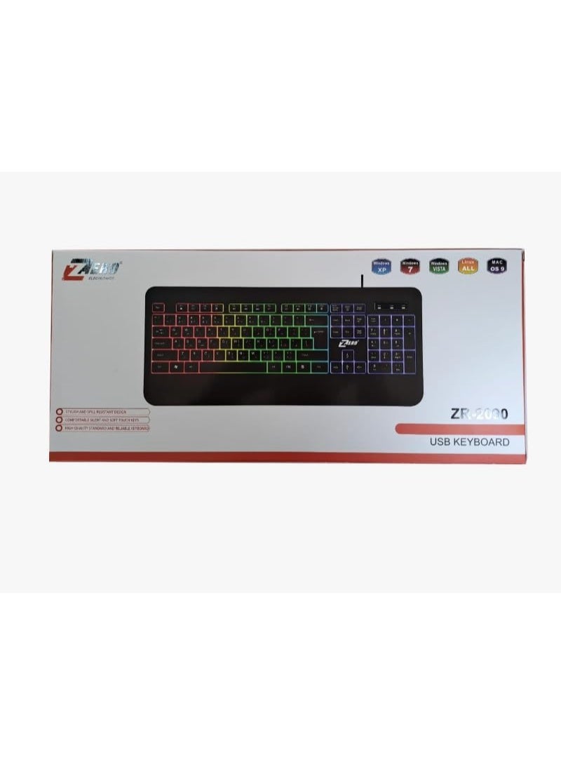 Zero ZR-2090 Wired Gaming Keyboard , High Quality Standard & Reliable Keyboard ( Black) - Image 1