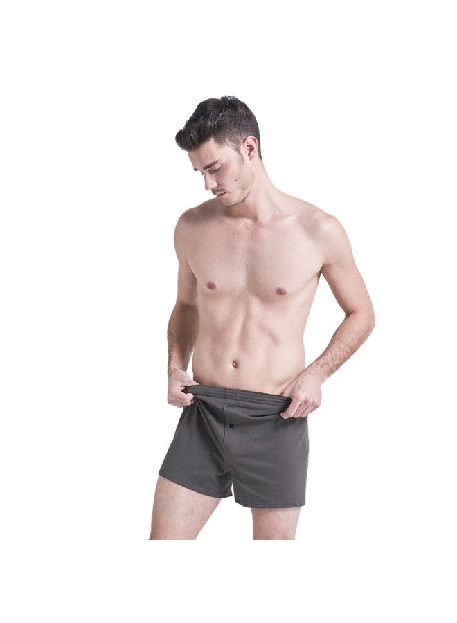 Bxman Pure Cotton Loose Underwear, Men's Boxer Briefs, Knitted Elastic Aro Pants, Plus Size, Plain Color, 4 Pieces, 170m - Image 3