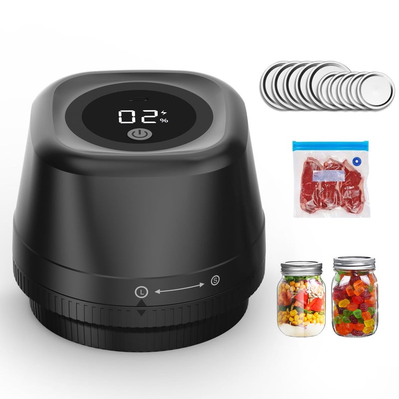 Newise Upgraded Electric Mason Jar Vacuum Sealer 3in1 Automatic Vacuum Sealer Kit for Canning with Wide and Regular Mouth Mason Lids Portable Mason Jar Sealer for Vacuum Bag Gifts for Mom - Image 2