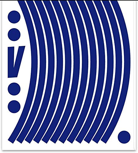 Careflection || Motorbike/Car Retro Reflective Wheel Stripes kit Rim Stripe Decal Sticker Tape for Motorcycle Wheels or Car Wheels (4 Set) (Blue) - Image 4