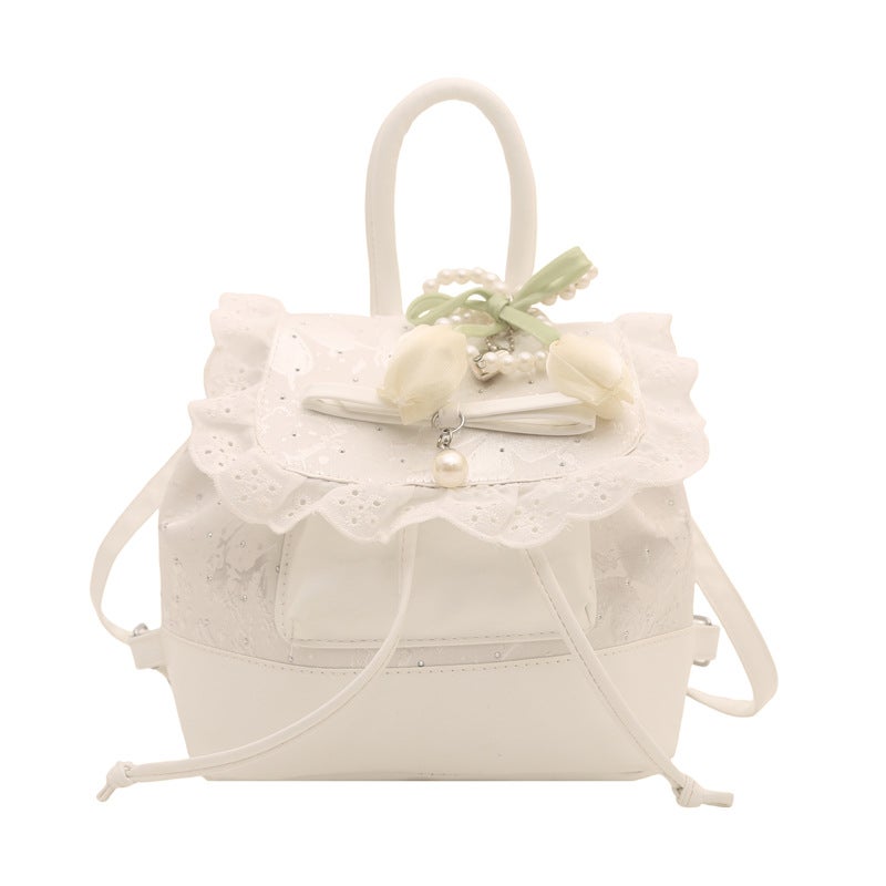 Cute Polka Dot Bow Lace Women's Shoulder Bag - Image 5