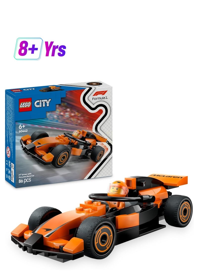 LEGO LEGO F1 Driver With McLaren Race Car - Building Set Toy 60442  - Image 1