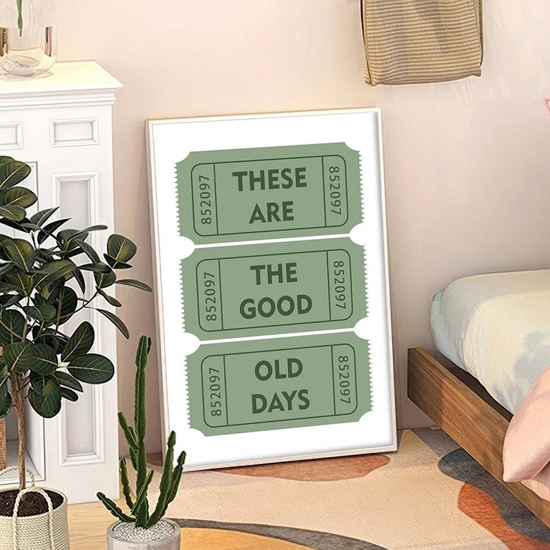 TNESSENTIAL These Are the Good Old Days Ticket Art Poster, Trendy Ticket Wall Art, Apartment Aesthetic Decor, Retro Home Decor, Art Print, Printed Gift - Image 2