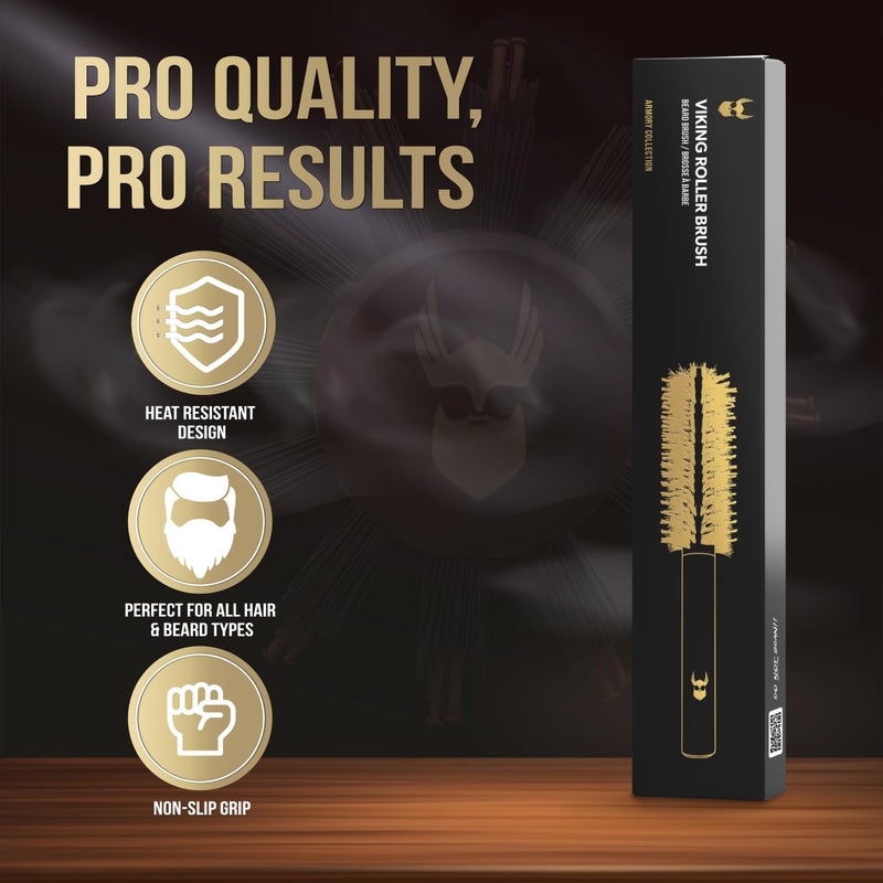 The Beard Struggle Viking Roller Brush - Heat-Resistant Round Hair Brush for Styling Hair or Beard - Reduce Frizz & Tangles - Beard Brush for Men - Image 4