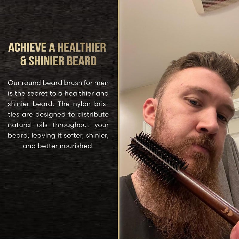 The Beard Struggle Viking Roller Brush - Heat-Resistant Round Hair Brush for Styling Hair or Beard - Reduce Frizz & Tangles - Beard Brush for Men - Image 5