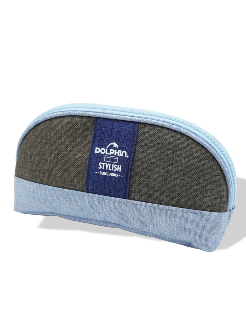 Dolphin Stylish Pencil Pouch 6451 – Blue, Washable, Dirt-Proof, Spacious & Durable - Image 1