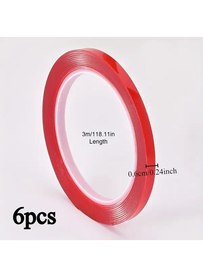 6pcs Double Sided Acrylic Tape Strong Adhesive Clear No Residue Mounting For LED Strips - Image 1