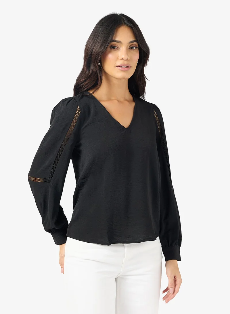 VERO MODA Vmalva V-Neck Long Sleeve Top
