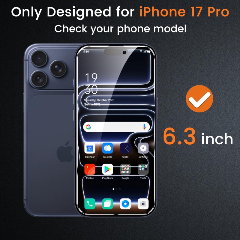 Lesakit 4 Pack Privacy Screen Protector for iPhone 17 Pro 6.3-Inch with 4 Pack Camera Lens Protector, Anti Spy Tempered Glass Film 9H Hardness Bubble Free Case Friendly - Image 2