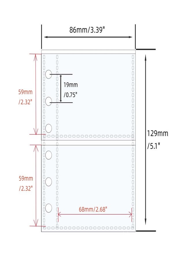 Mogoostry A7 Sheet Protectors for 6 Ring Binder, 20 Sheets Clear Page Protectors Plastic Photo Card Sleeves Double Layer 2 Pockets Per Page - Image 2