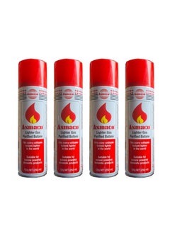Asmaco 4 Pieces of Purified Butane Lighter Gas for Any Type of Lighter Reflling with Multiple Nozle Heads  - Image 1