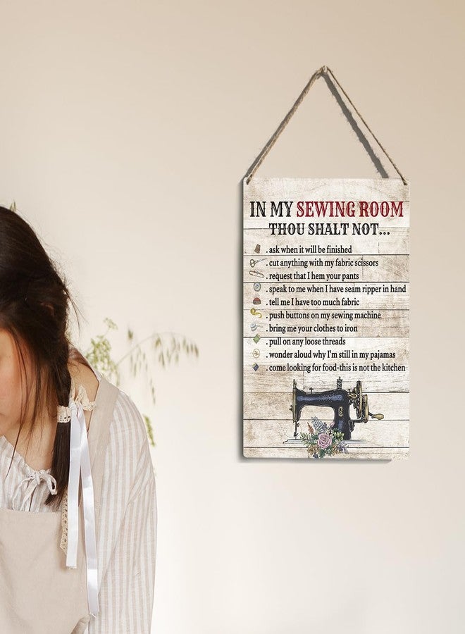 YCYD In My Sewing Room Wall Art Sewing Supplies Home Decor Wall Decor for Sewing Lovers gifts Wooden Hanging Sign Gift for Sewing Room Store Home Decor 10x8 In - Image 4