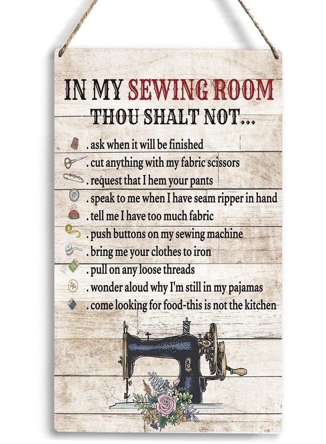 YCYD In My Sewing Room Wall Art Sewing Supplies Home Decor Wall Decor for Sewing Lovers gifts Wooden Hanging Sign Gift for Sewing Room Store Home Decor 10x8 In - Image 1