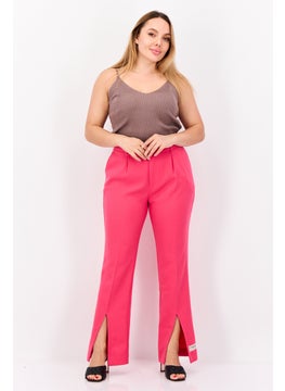 The Giving Movement Women Regular Fit Solid Flare Pants, Pink  - Image 3