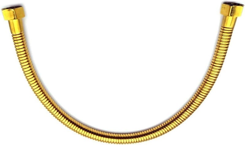 50cm Gold Stainless Steel Plumbing Hose and Angle Valve Connector Bathroom Toilet Pipe Fittings 12 Inch Water Supply Line for Sink Faucet Installation