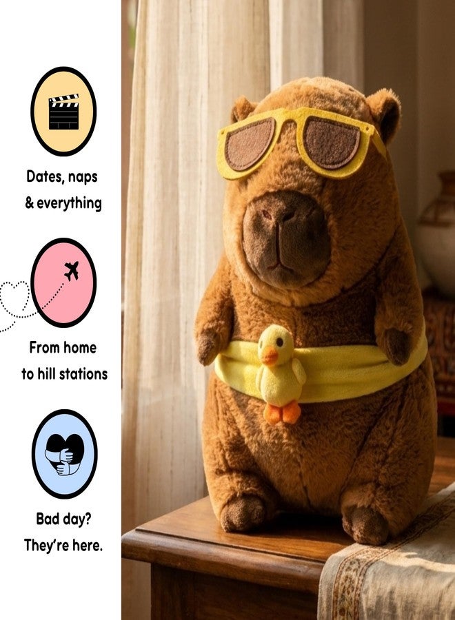 Fusked Flufies Plush Soft Toys for New Born Baby and Baby Boy - Soft and Easy Wash Plush - Huggable Plush Toys for Girls and Boys - Soft Toy for Home Décor (Beach Capybara) - Image 3