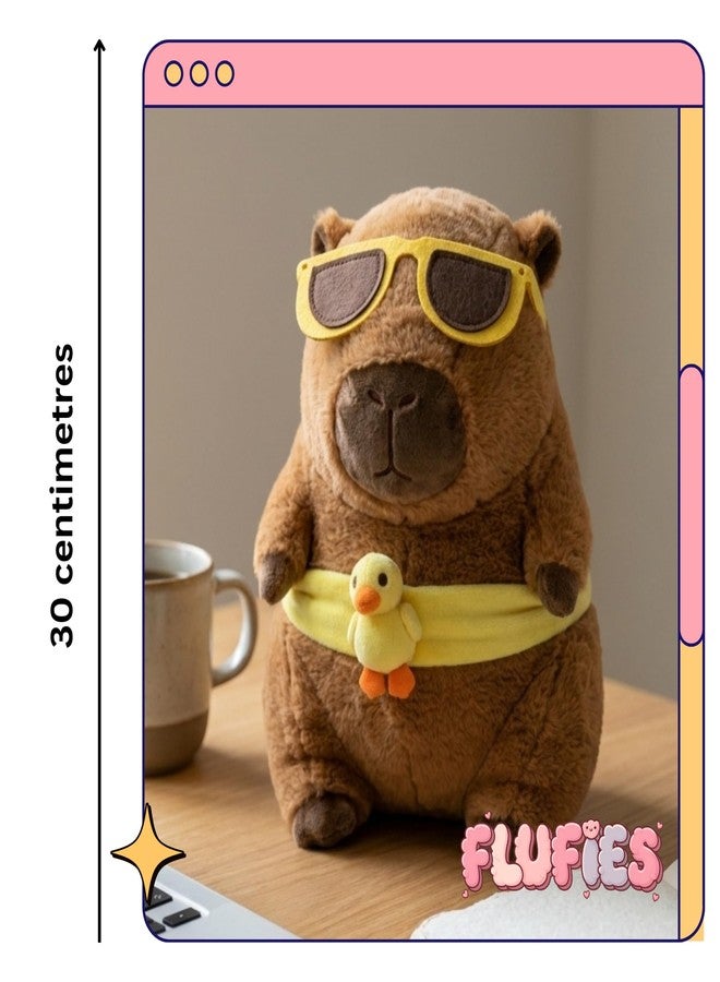 Fusked Flufies Plush Soft Toys for New Born Baby and Baby Boy - Soft and Easy Wash Plush - Huggable Plush Toys for Girls and Boys - Soft Toy for Home Décor (Beach Capybara) - Image 4