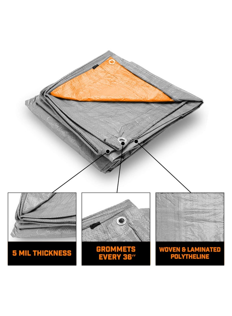 درافل مأوى للخيمة بغطاء أرضي مقاوم للماء من دورافيل، غطاء مشمع مقاوم للغبار (8 متر × 8 متر) - Image 2