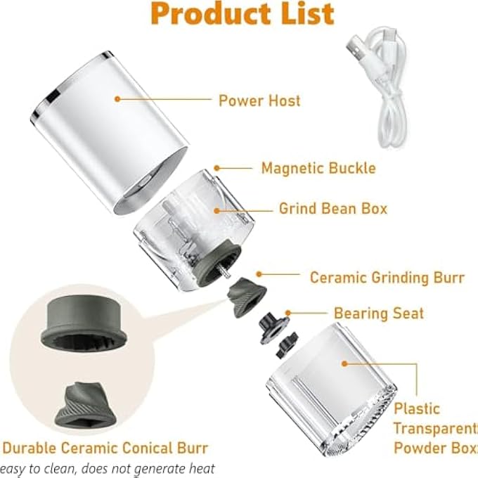 أكس سبرينج مطحنة القهوة الاحترافية مع خشونة قابلة للتعديل، مطحنة حبوب القهوة الكهربائية للإسبريسو، مكبس القهوة الفرنسي وماكينات القهوة بالتنقيط - Image 3